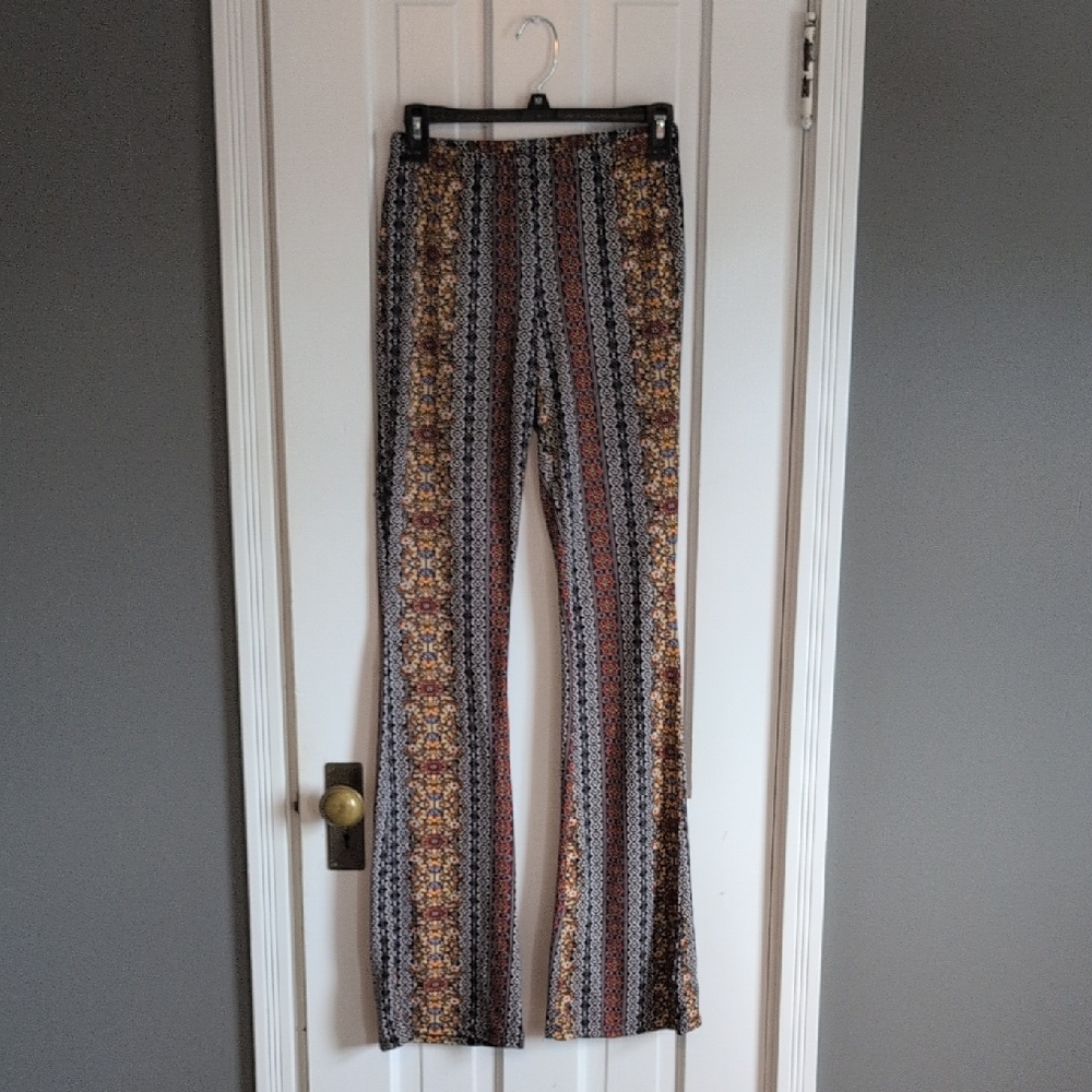 Patterned Boot Cut Jumpsuit Pants - Multi